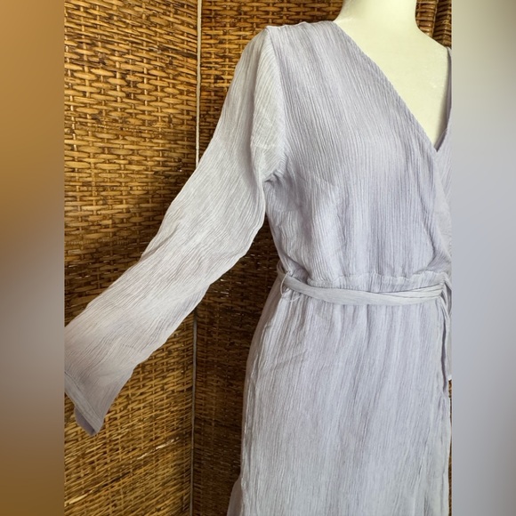 NWT J Crew Point Sur Crinkled‎ Faux Wrap Midi Dress  (8P) $198 - Picture 7 of 9